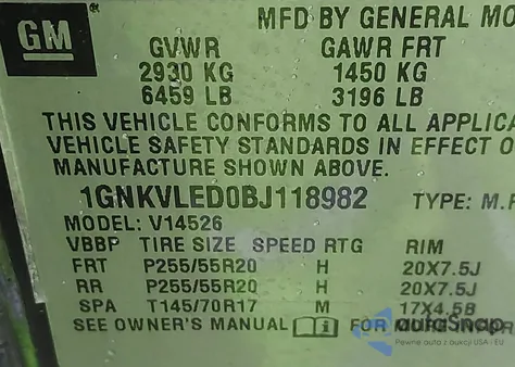 2011 Chevrolet Traverse Ltz из США, поврежденный, VIN 1GNKVLED0BJ118982